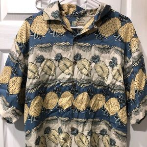 Tommy Bahama pineapple Palm Leaf Silk Shirt
